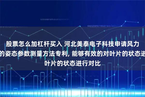 股票怎么加杠杆买入 河北美泰电子科技申请风力发电机的姿态参数测量方法专利, 能够有效的对叶片的状态进行对比